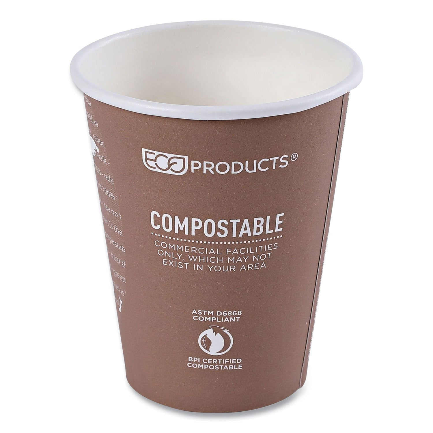 World Art Renewable and Compostable Hot Cups, 8 oz, 50/Pack, 20 Packs/Carton