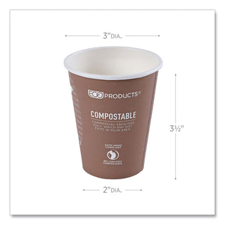 World Art Renewable and Compostable Hot Cups, 8 oz, Plum, 50/Pack