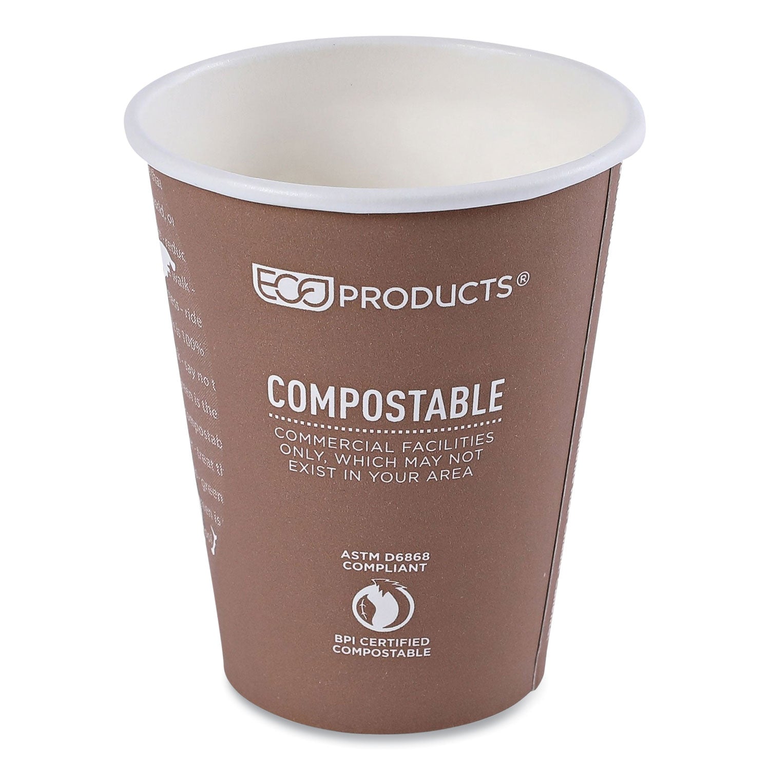 World Art Renewable and Compostable Hot Cups, 8 oz, Plum, 50/Pack
