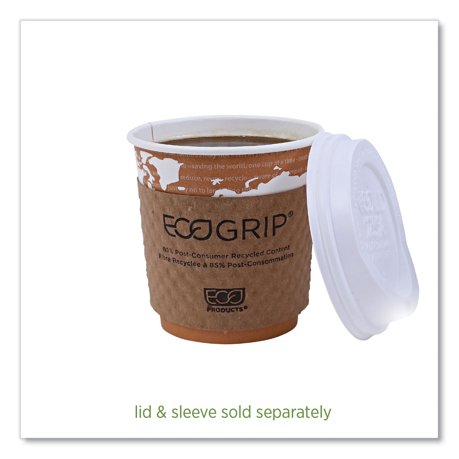 World Art Renewable and Compostable Hot Cups, 10 oz, 50/Pack, 20 Packs/Carton