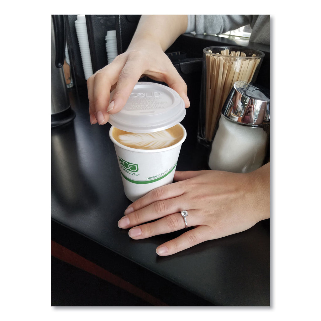GreenStripe Renewable and Compostable Hot Cups, 12 oz, 50/Pack, 20 Packs/Carton