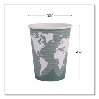 World Art Renewable and Compostable Hot Cups, 12 oz, Gray, 50/Pack