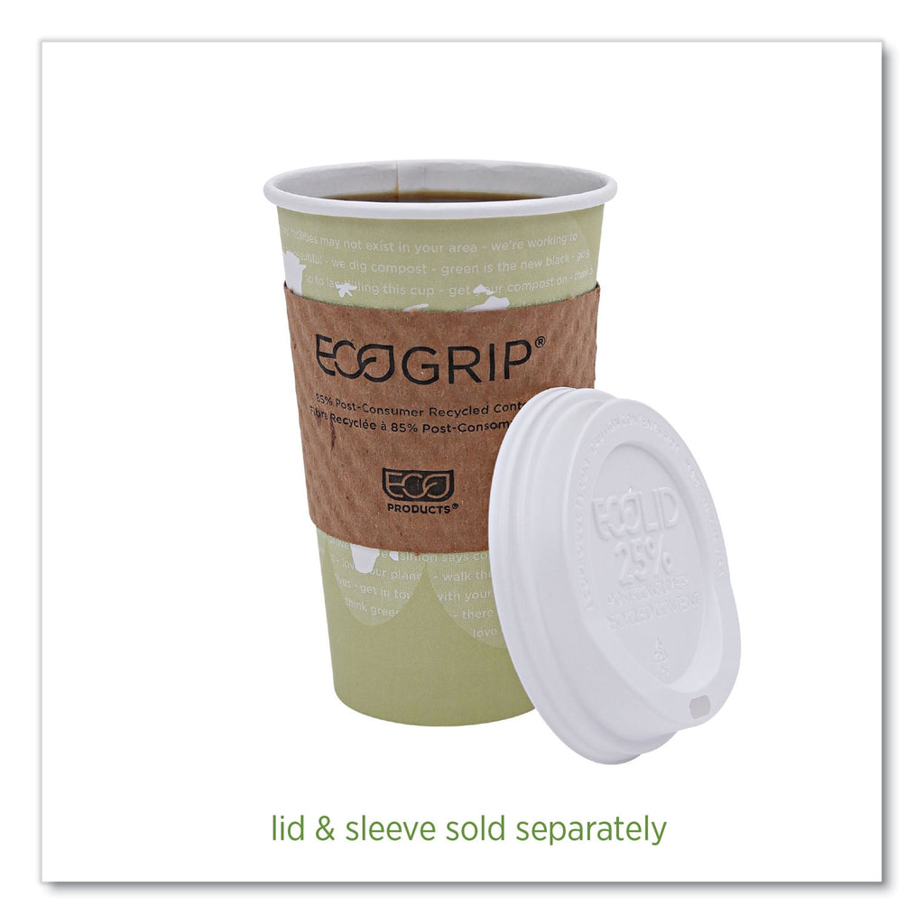 World Art Renewable and Compostable Hot Cups, 16 oz, Moss, 50/Pack