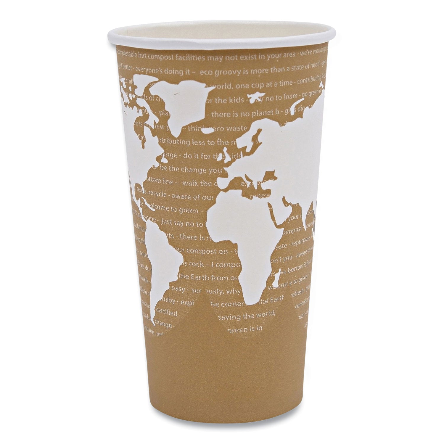 World Art Renewable and Compostable Hot Cups, 20 oz, 50/Pack, 20 Packs/Carton - 