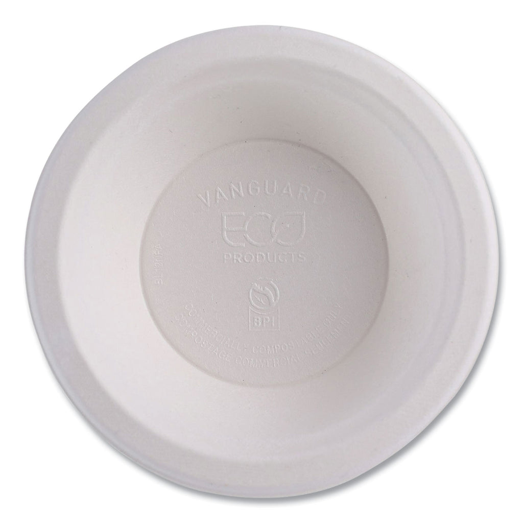 Vanguard Renewable and Compostable Sugarcane Bowls, 12 oz, White, 1,000/Carton
