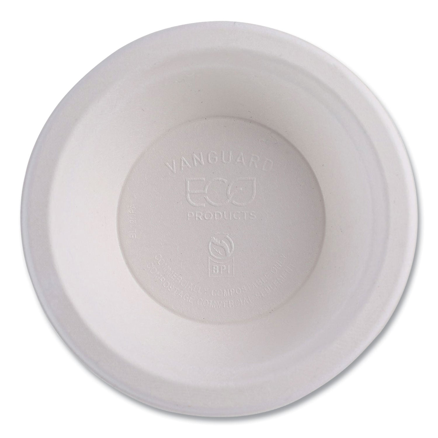 Vanguard Renewable and Compostable Sugarcane Bowls, 12 oz, White, 1,000/Carton
