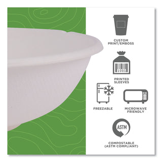 Renewable Sugarcane Bowls, 24 oz, Natural White, 50/Pack, 8 Packs/Carton - 