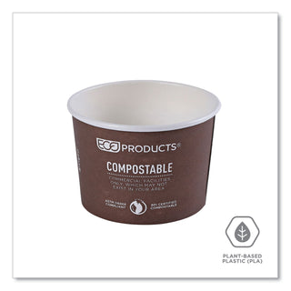 World Art Renewable and Compostable Food Container, 8 oz, 3.04 Diameter x 2.3 h, Brown, Paper, 50/Pack, 20 Packs/Carton
