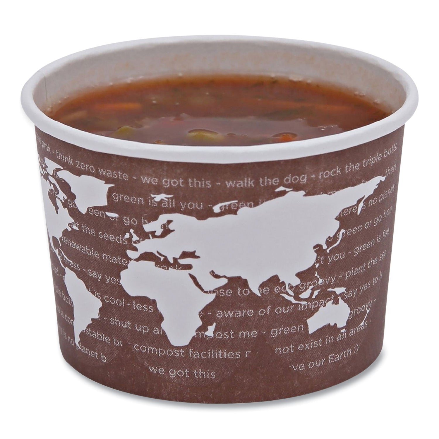 World Art Renewable and Compostable Food Container, 8 oz, 3.04 Diameter x 2.3 h, Brown, Paper, 50/Pack, 20 Packs/Carton