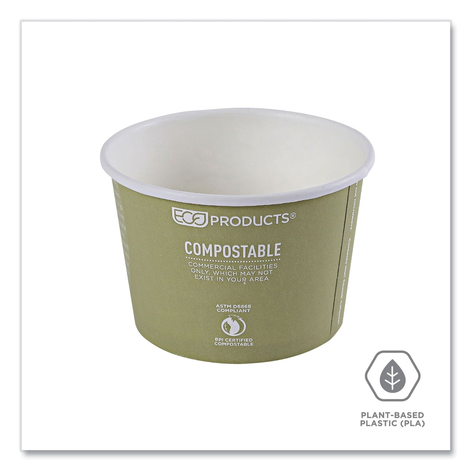 World Art Renewable and Compostable Food Container, 16 oz, 4.05 Diameter x 3 h, Seafoam, Paper, 25/Pack, 20 Packs/Carton