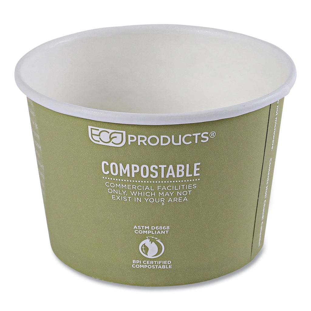 World Art Renewable and Compostable Food Container, 16 oz, 4.05 Diameter x 3 h, Seafoam, Paper, 25/Pack, 20 Packs/Carton