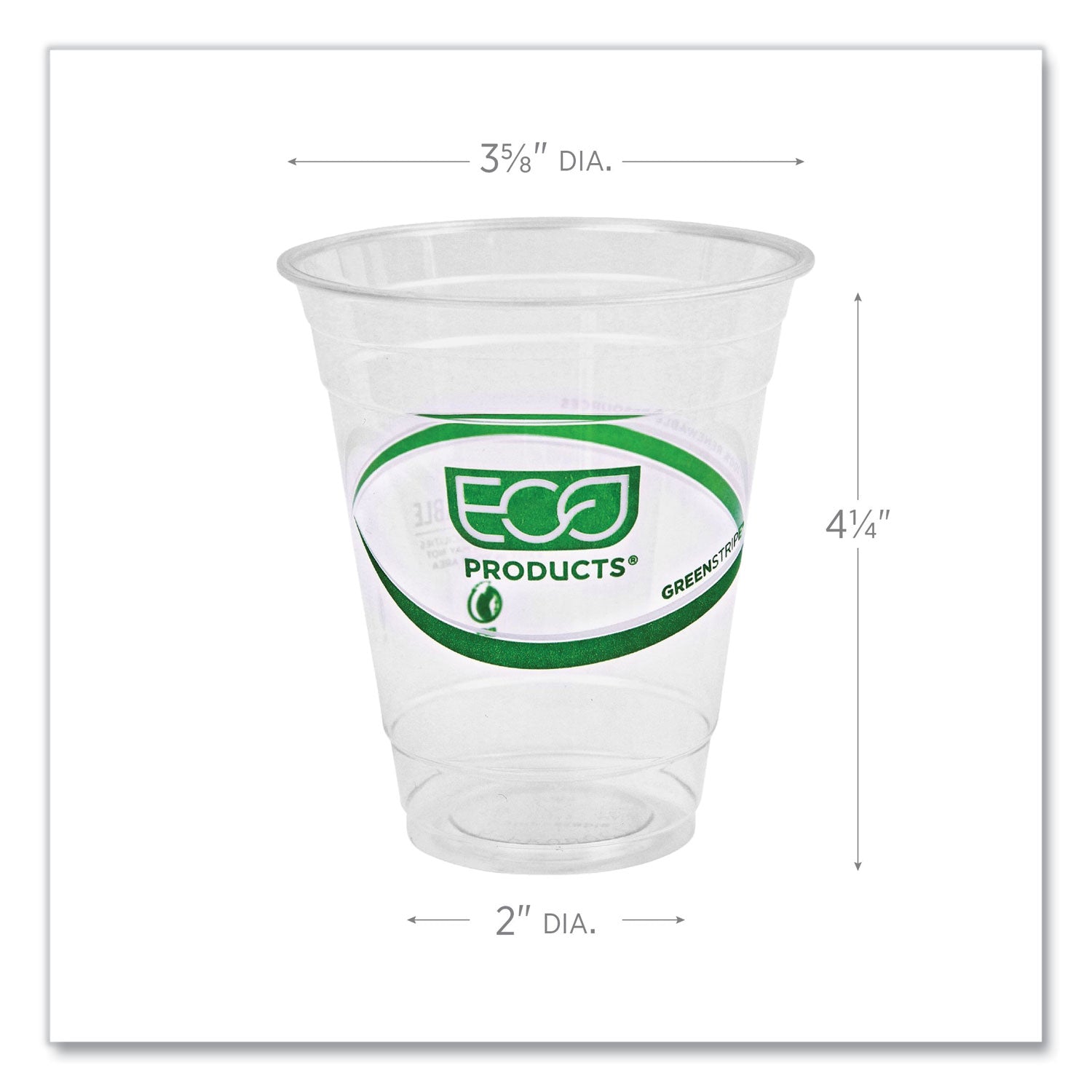 GreenStripe Renewable and Compostable Cold Cups, 12 oz, Clear, 50/Pack, 20 Packs/Carton