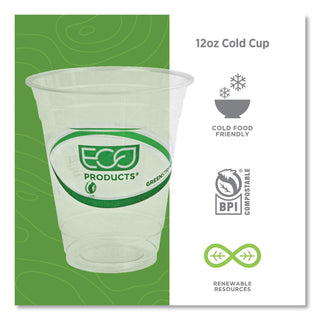 GreenStripe Renewable and Compostable Cold Cups, 12 oz, Clear, 50/Pack, 20 Packs/Carton