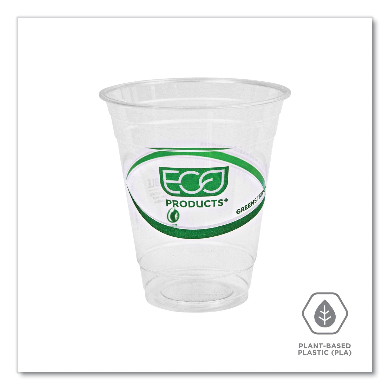 GreenStripe Renewable and Compostable Cold Cups, 12 oz, Clear, 50/Pack, 20 Packs/Carton
