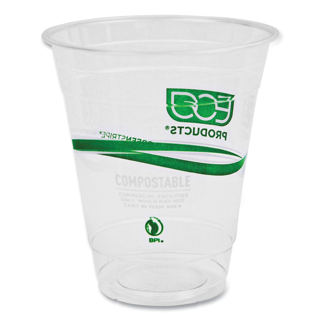 GreenStripe Renewable and Compostable Cold Cups, 12 oz, Clear, 50/Pack, 20 Packs/Carton
