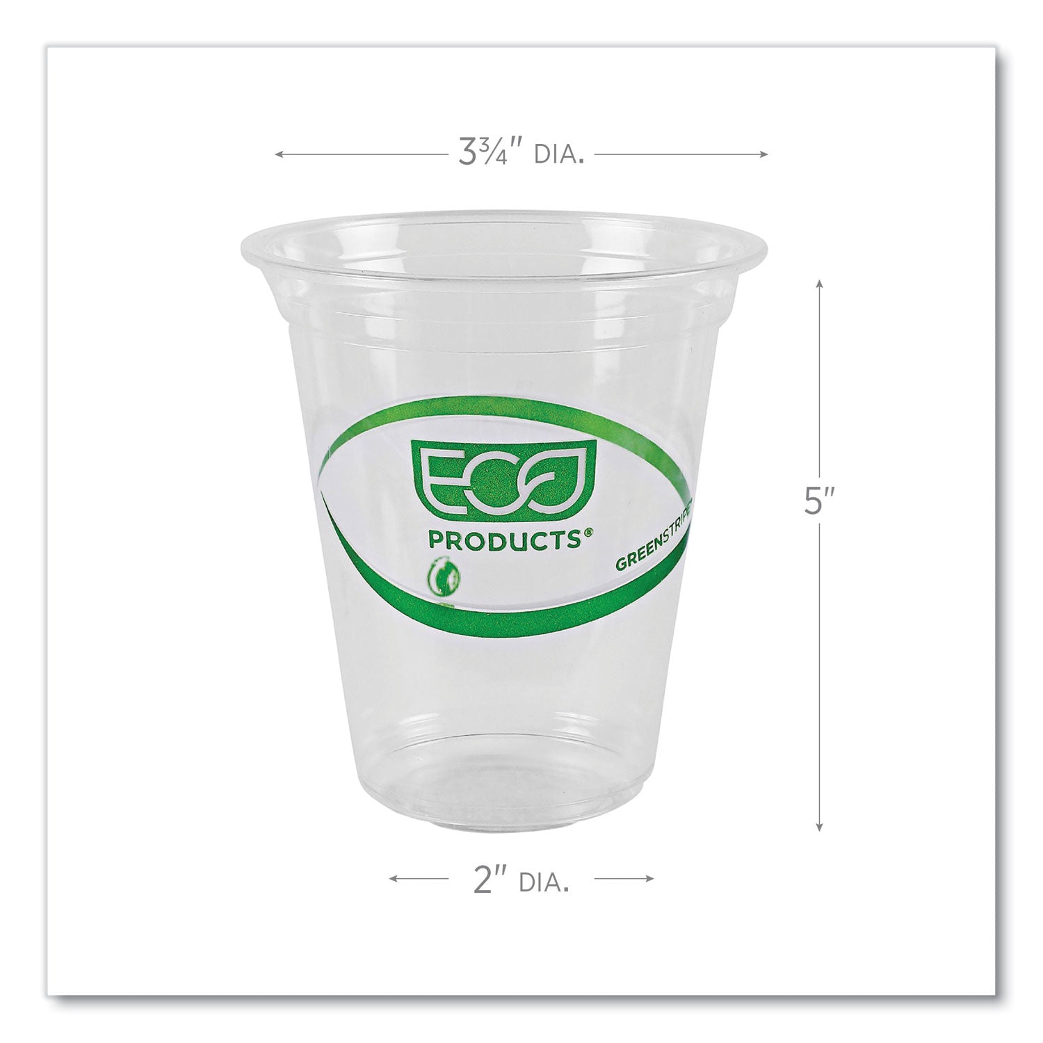 GreenStripe Cold Drink Cups, 16oz, Clear, 1000/Carton