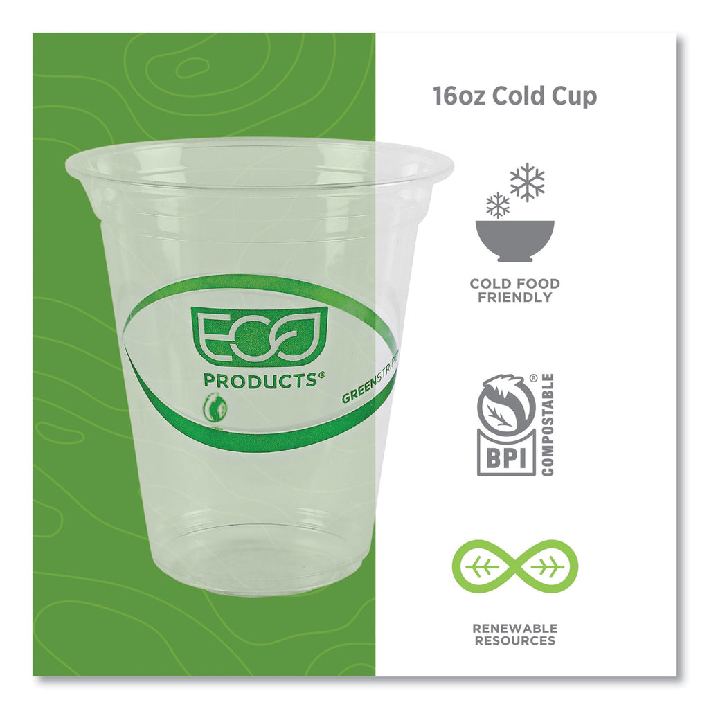 GreenStripe Cold Drink Cups, 16oz, Clear, 1000/Carton
