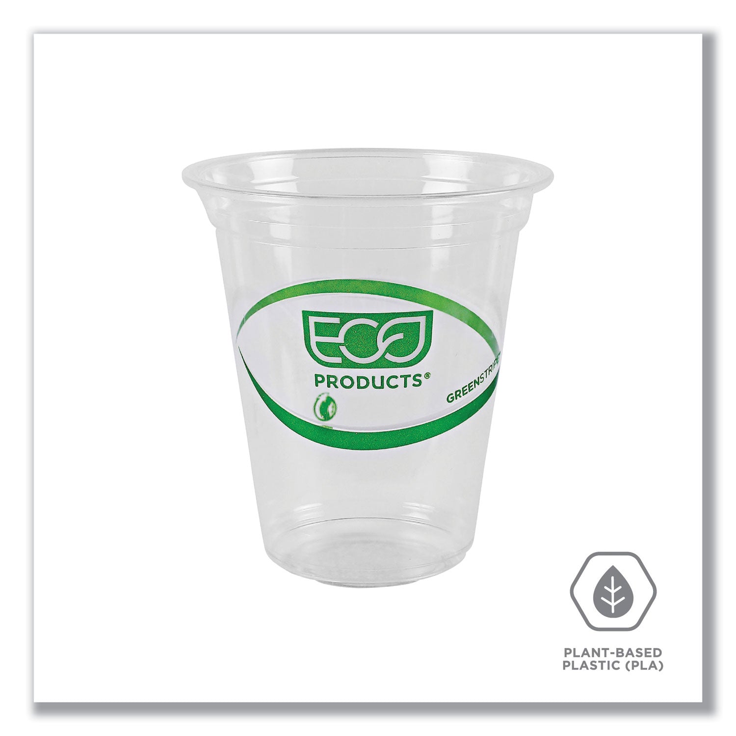 GreenStripe Cold Drink Cups, 16oz, Clear, 1000/Carton