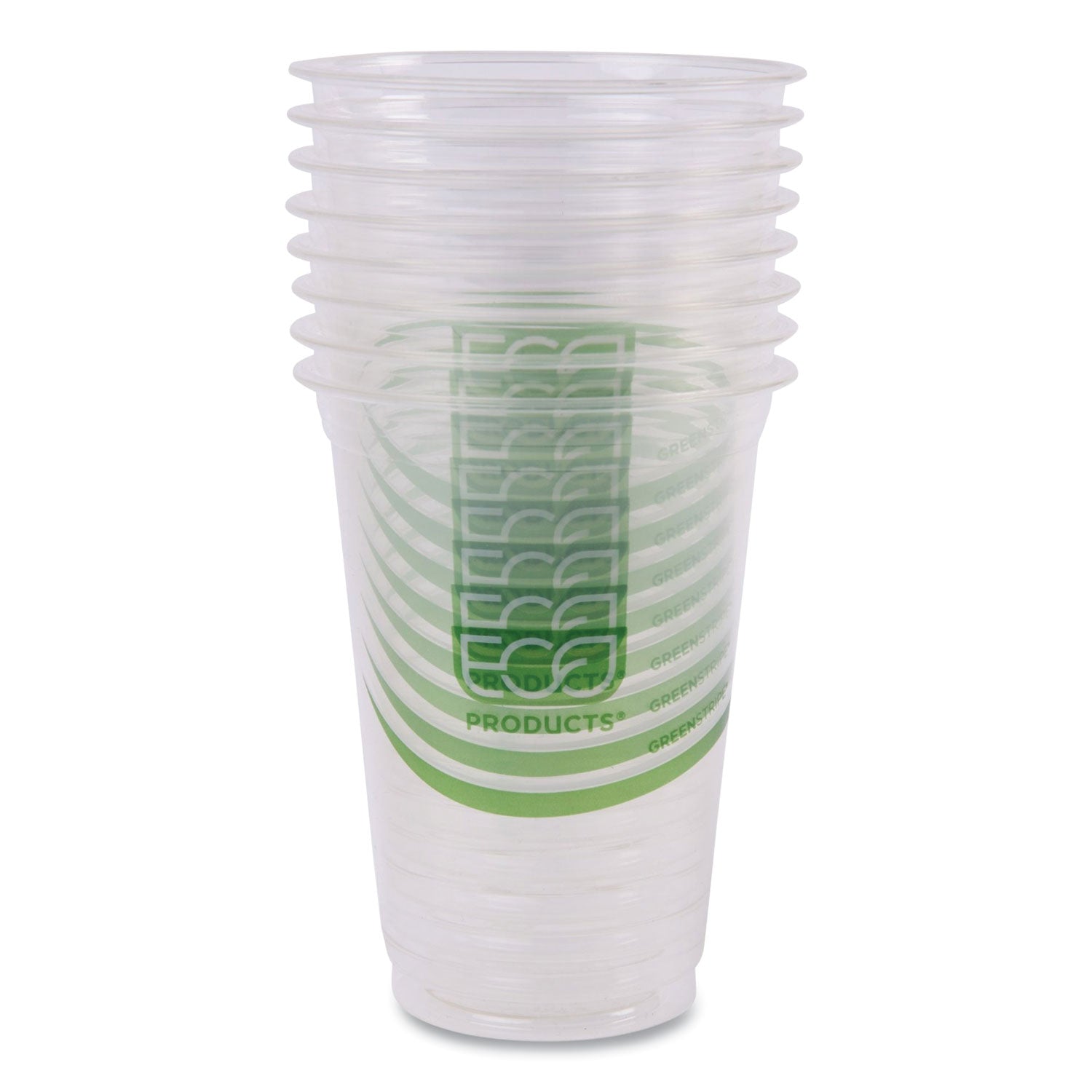 GreenStripe Cold Drink Cups, 16oz, Clear, 1000/Carton