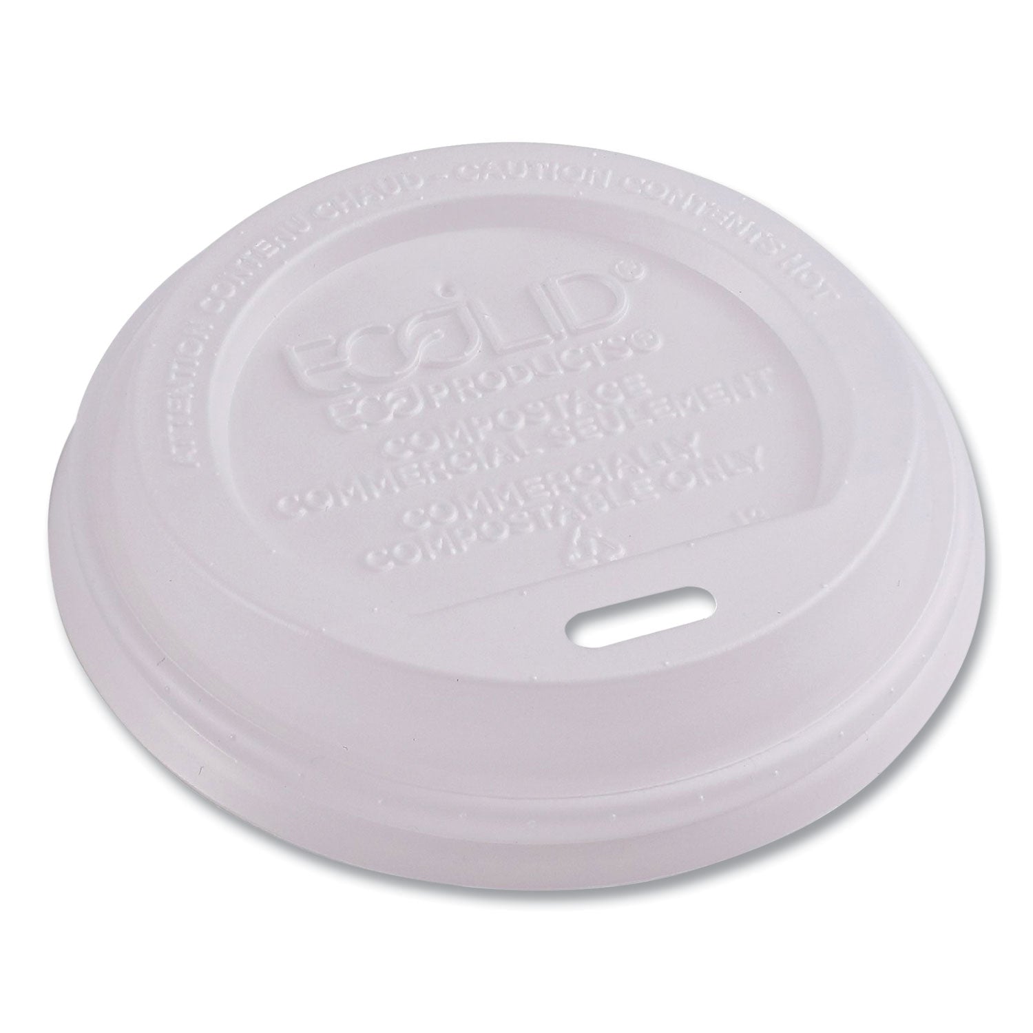 EcoLid Renewable/Compostable Hot Cup Lids, PLA, Fits 8 oz Hot Cups, 50/Packs, 16 Packs/Carton