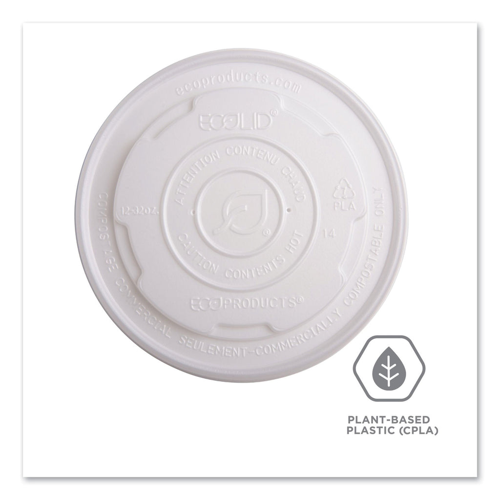 World Art PLA-Laminated Soup Container Lids for 12 oz, 16 oz, 32 oz, White, Plastic, 50/Pack, 10 Packs/Carton