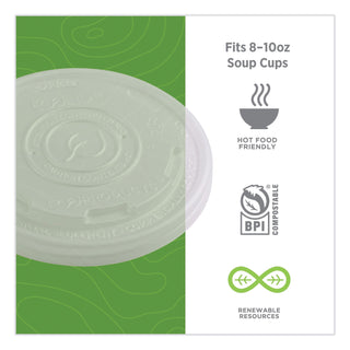World Art PLA-Laminated Soup Container Lids, Fits 8 oz Sizes, Translucent, Plastic, 50/Pack, 20 Packs/Carton