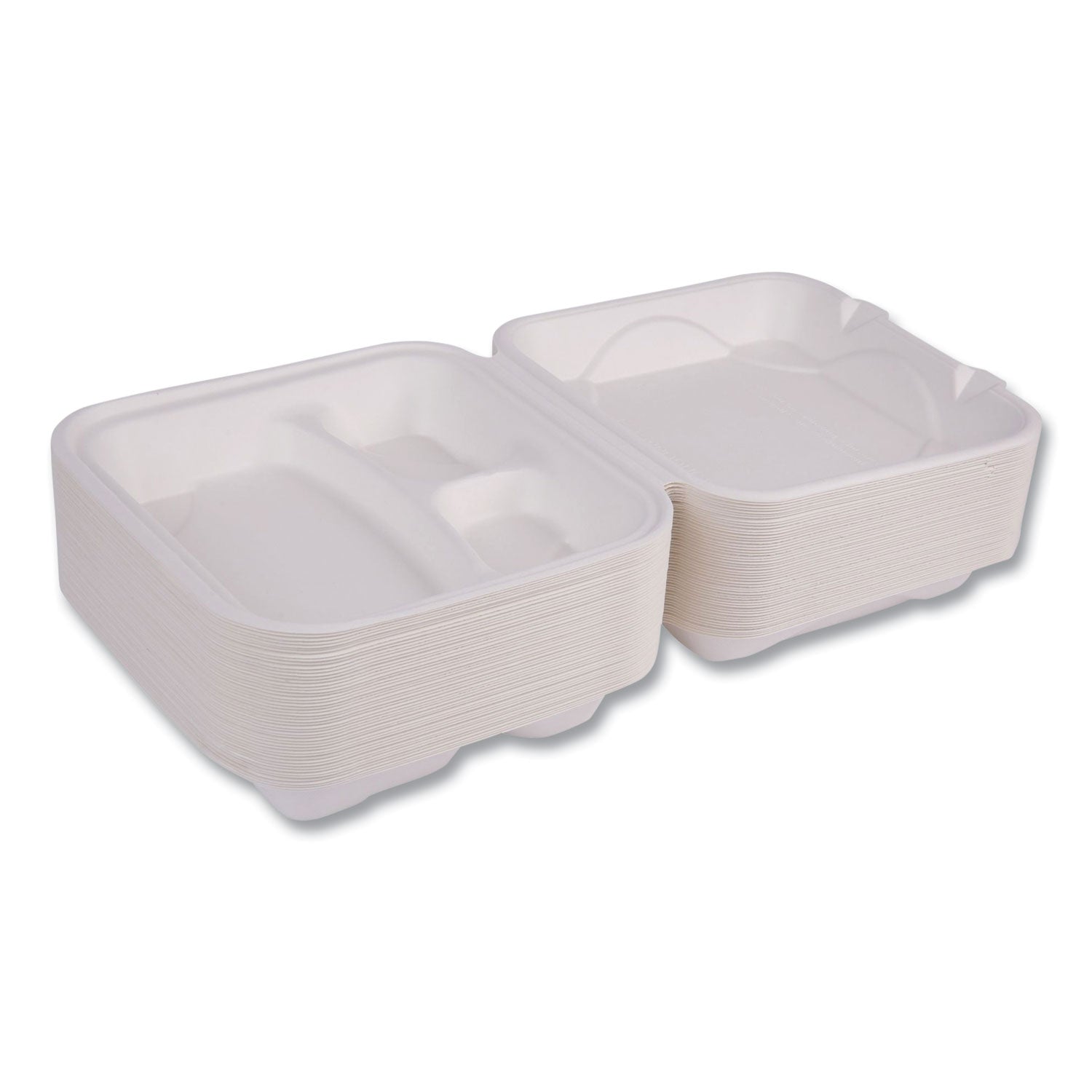 vanguard-renewable-and-compostable-sugarcane-clamshells-3-compartment-9-x-9-x-3-white-200-carton_ecoephc93nfa - 6