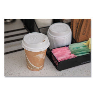 EcoLid 25% Recycled Content Hot Cup Lid, White, Fits 8 oz Hot Cups, 100/Pack, 10 Packs/Carton - 