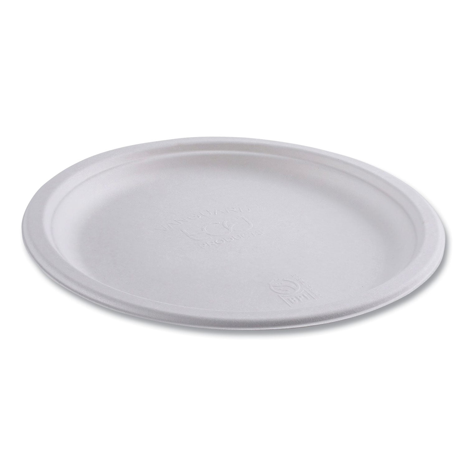 Renewable Sugarcane Plates, 10" dia, Natural White, 500/Carton - 