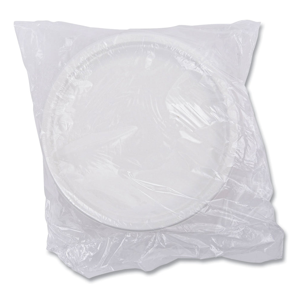 Renewable Sugarcane Plates, 10" dia, Natural White, 500/Carton - 