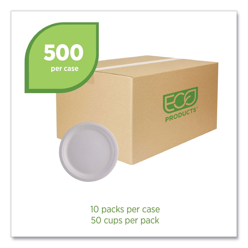 Vanguard Renewable and Compostable Sugarcane Plates, 10" dia, White, 500/Carton