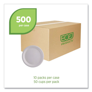 Vanguard Renewable and Compostable Sugarcane Plates, 10" dia, White, 500/Carton