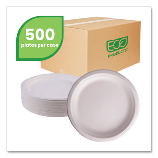 Renewable Sugarcane Plates, 9" dia, Natural White, 500/Carton - 