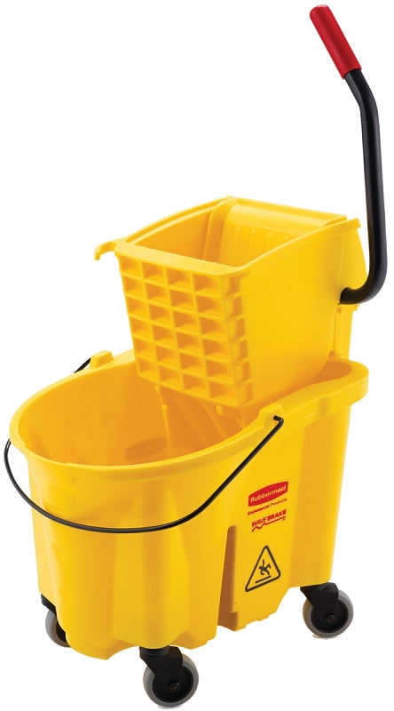 Wavebrake 26 Quart Side-Press Mop Bucket and Wringer Combo, Yellow
