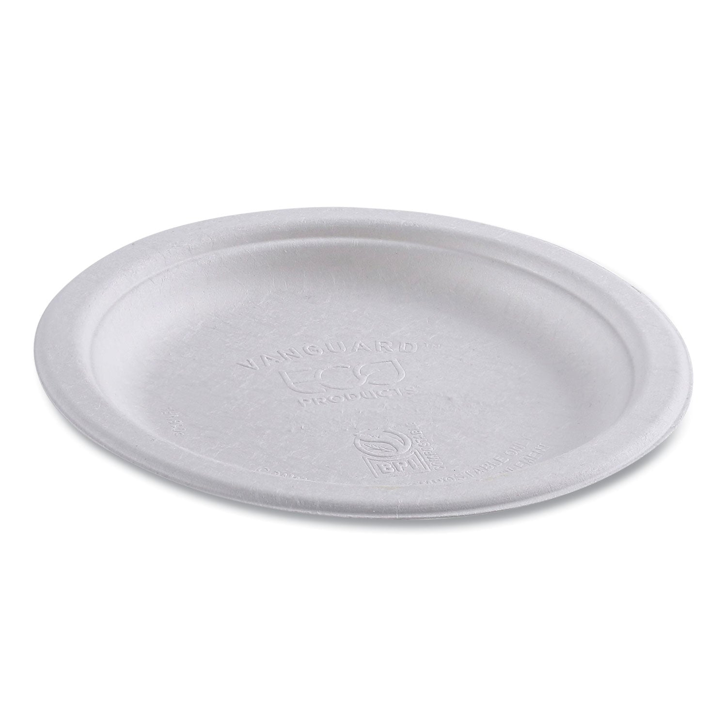 Renewable Sugarcane Plates, 6" dia, Natural White, 1,000/Carton - 