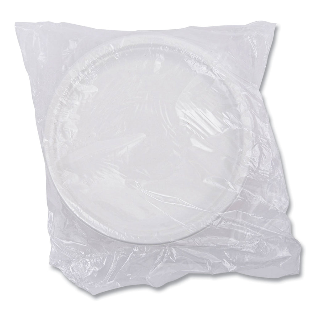 Vanguard Renewable and Compostable Sugarcane Plates, 6" dia, White, 1,000/Carton