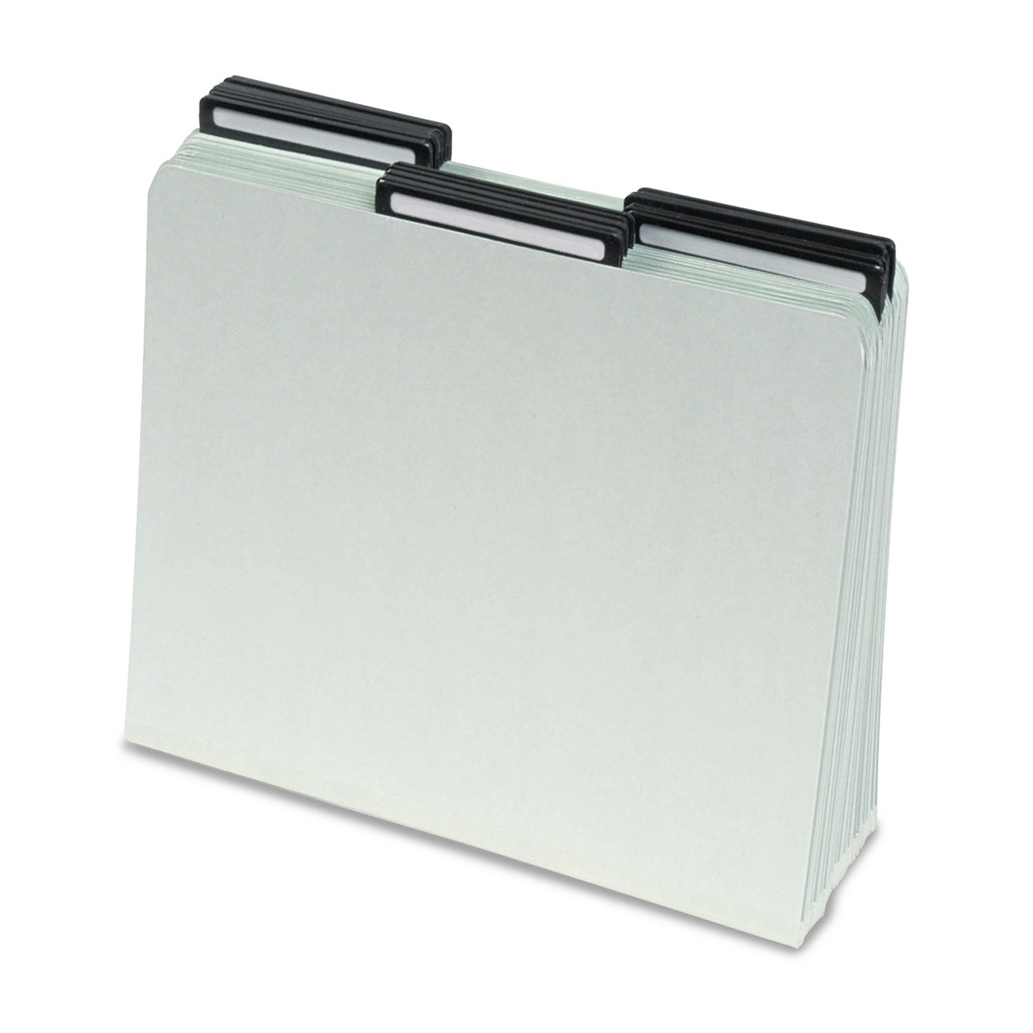 Recycled Heavy Pressboard File Folders with Insertable 1/3-Cut Metal Tabs, Letter Size, 1" Expansion, Gray-Green, 25/Box - 