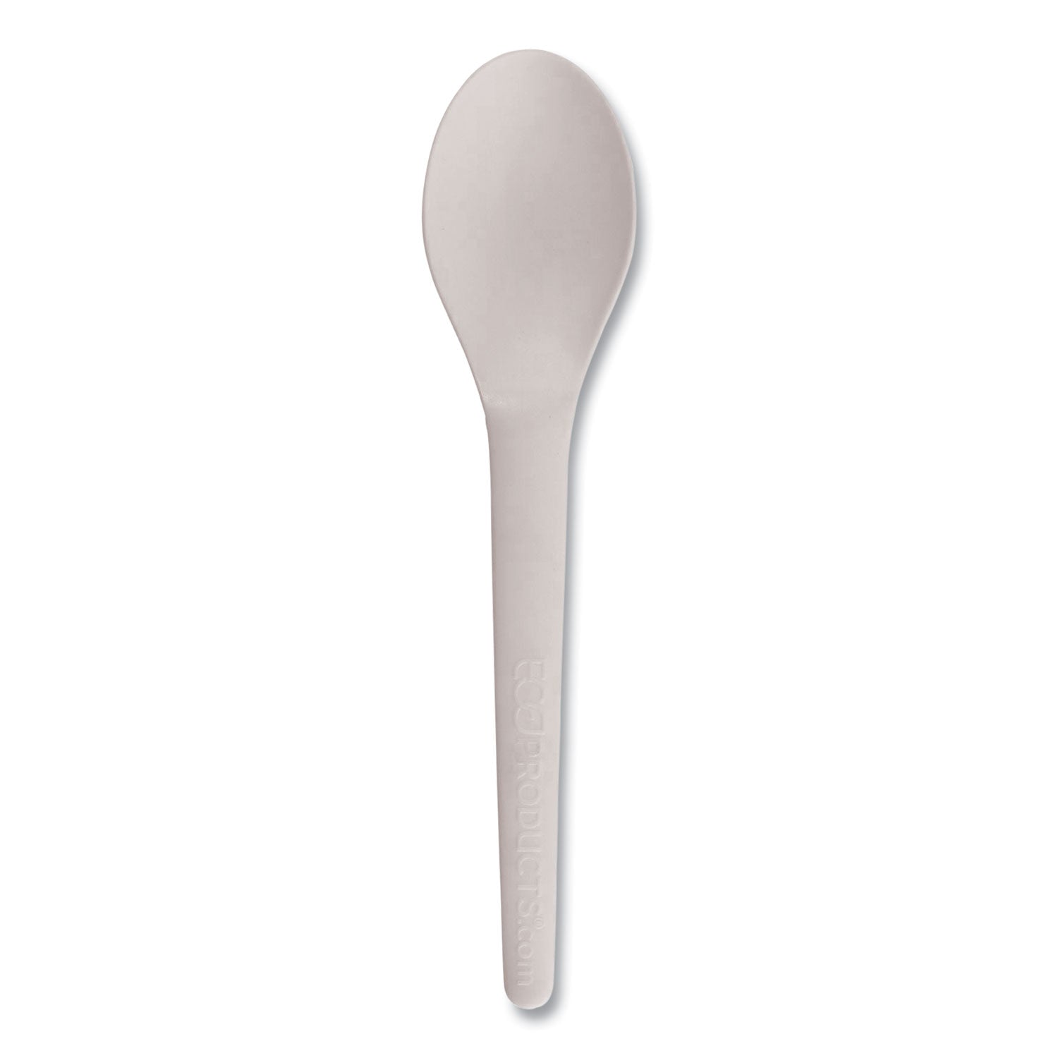 Plantware Compostable Cutlery, Spoon, 6", Pearl White, 50/Pack, 20 Pack/Carton - 