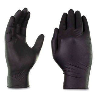 Industrial Nitrile Gloves, Powder-Free, 3 mil, Large, Black, 100/Box, 10 Boxes/Carton