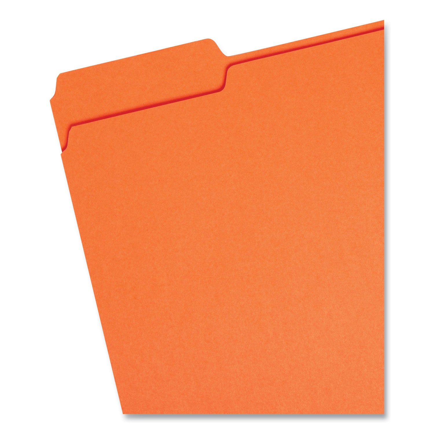 Colored File Folders, 1/3-Cut Tabs: Assorted, Letter Size, 0.75" Expansion, Orange, 100/Box - 