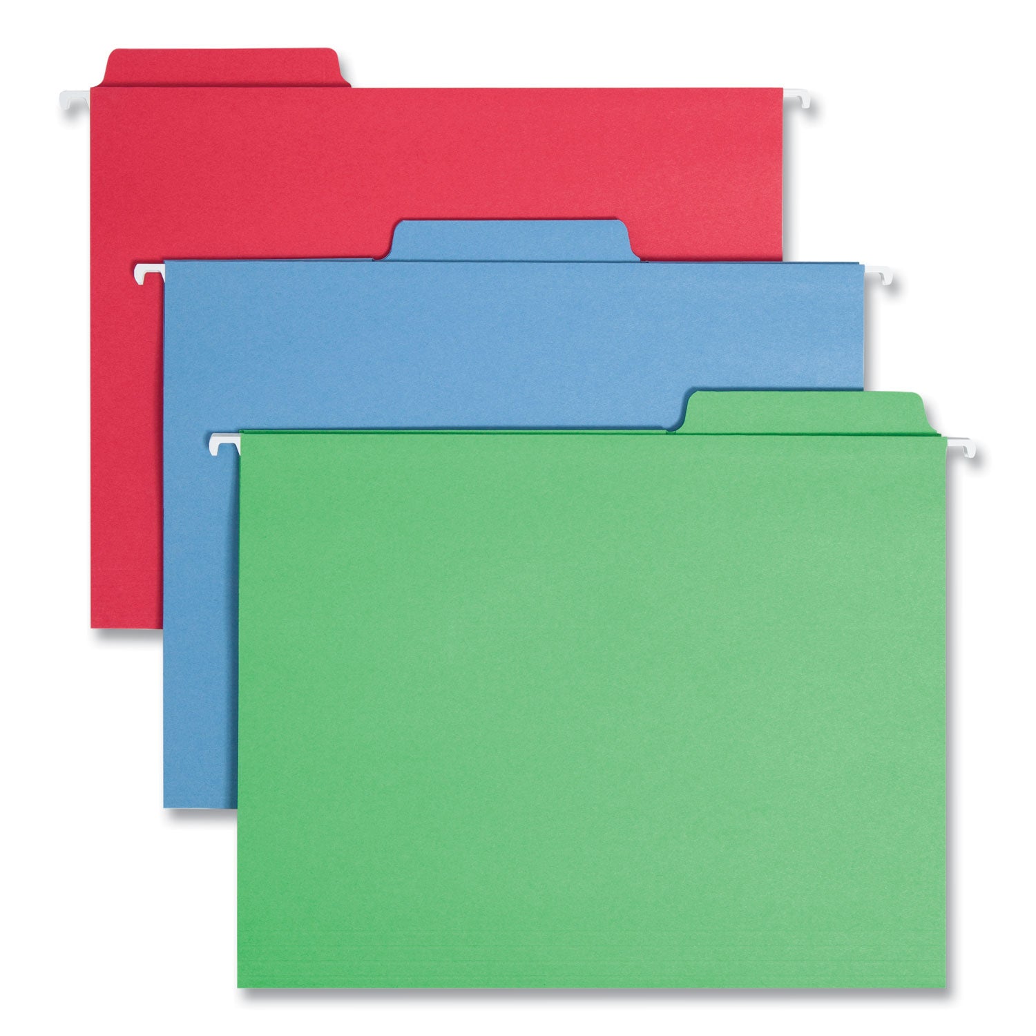 FasTab Hanging Folders, Letter Size, 1/3-Cut Tabs, Assorted Colors, 18/Box - 