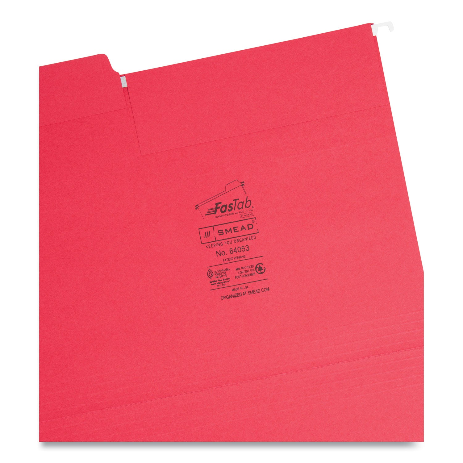FasTab Hanging Folders, Letter Size, 1/3-Cut Tabs, Assorted Colors, 18/Box