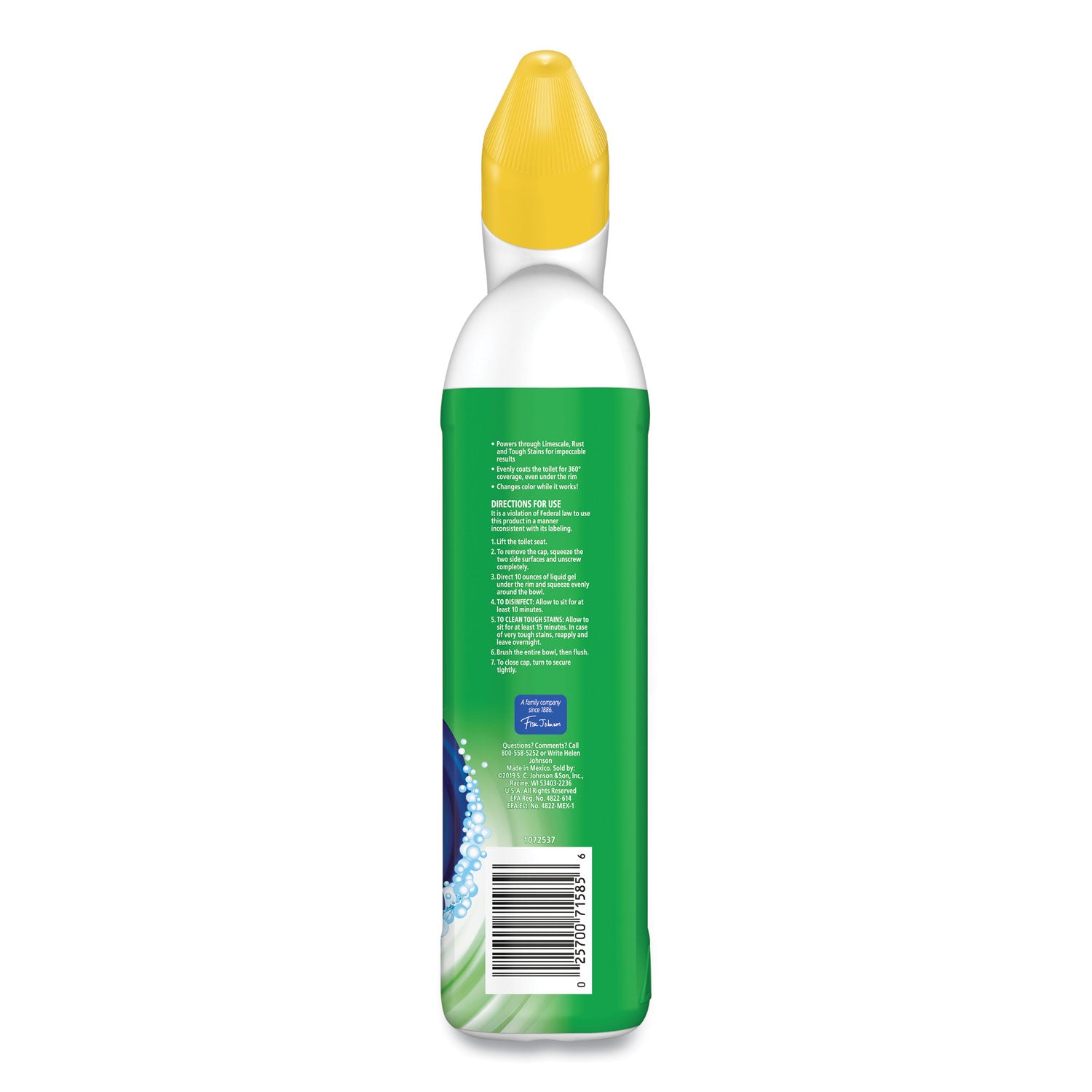 Power Stain Destroyer Toilet Bowl Disinfectant, Rainshower Scent, 24 oz Bottle, 6/Carton - 5