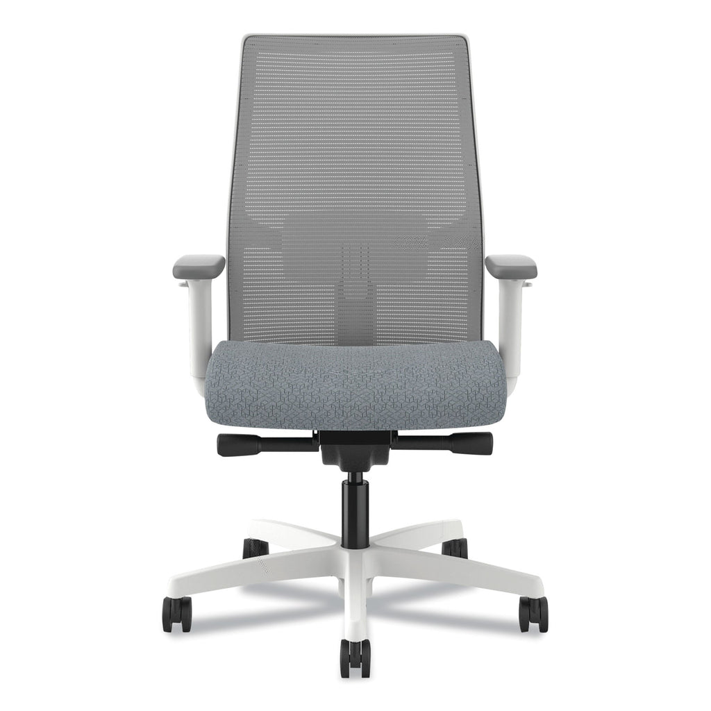 Ignition 2.0 4-Way Stretch Mid-Back Mesh Task Chair, 17" to 21" Seat Height, Basalt Seat, Fog Back, Designer White Base - 1