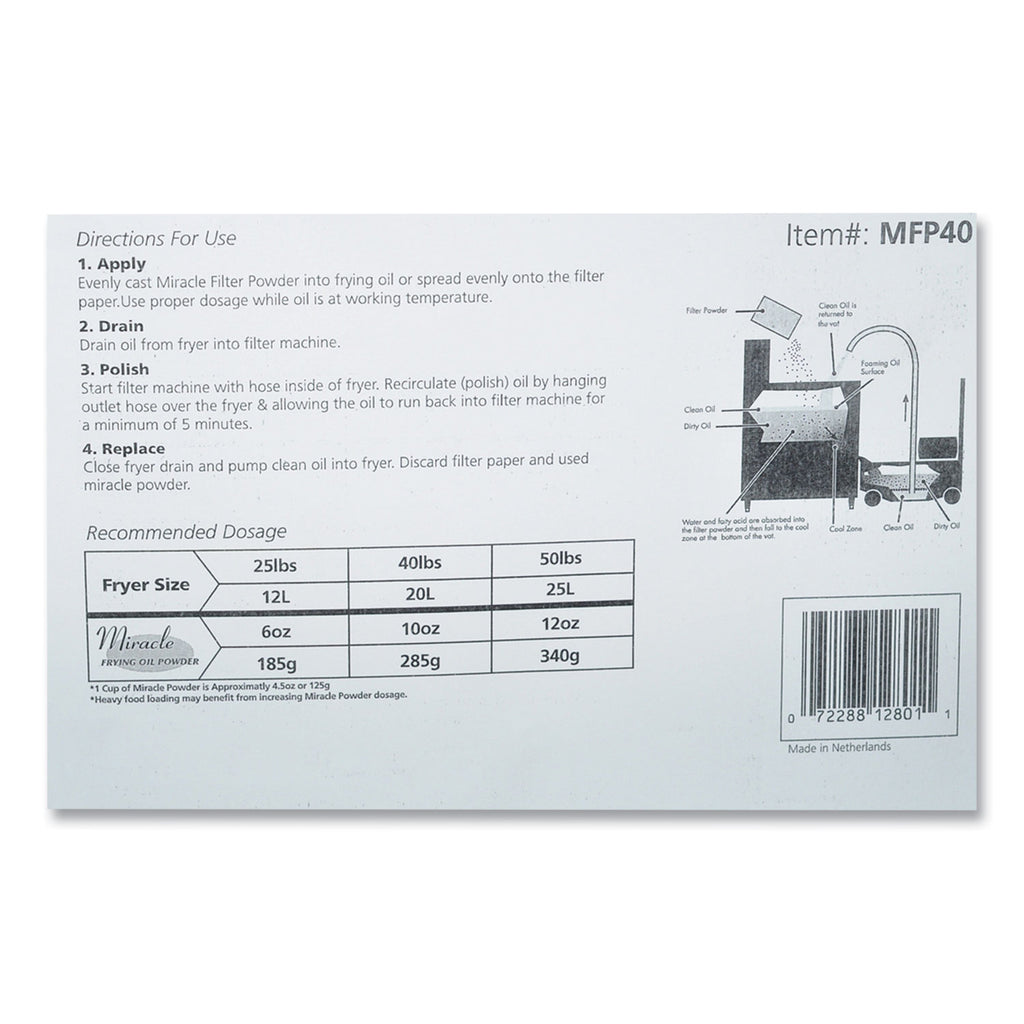 Filter Powder, For Fryer Oil, Loose Powder, 40 lb Box