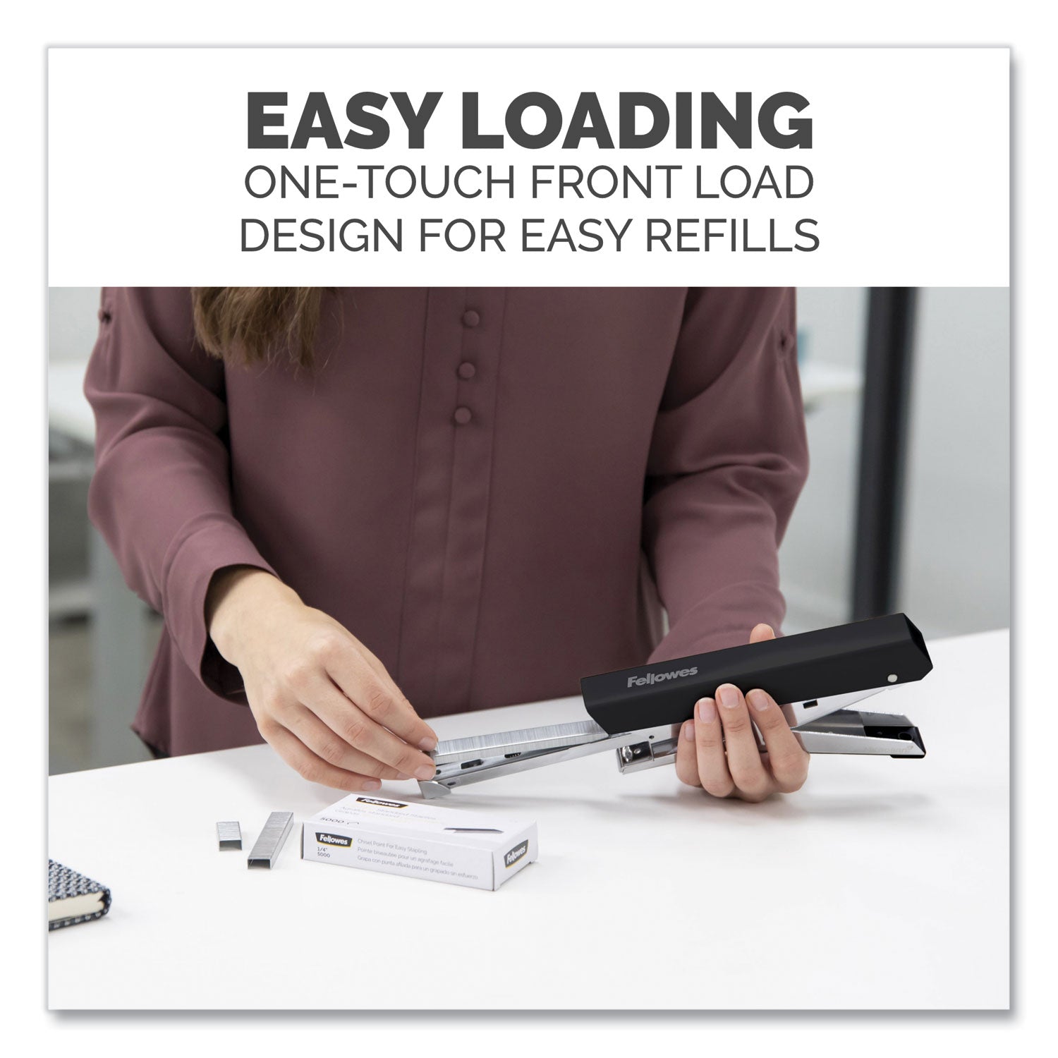 LX890 Handheld Plier Stapler, 40-Sheet Capacity, 0.25"; 0.31" Staples, Black/White