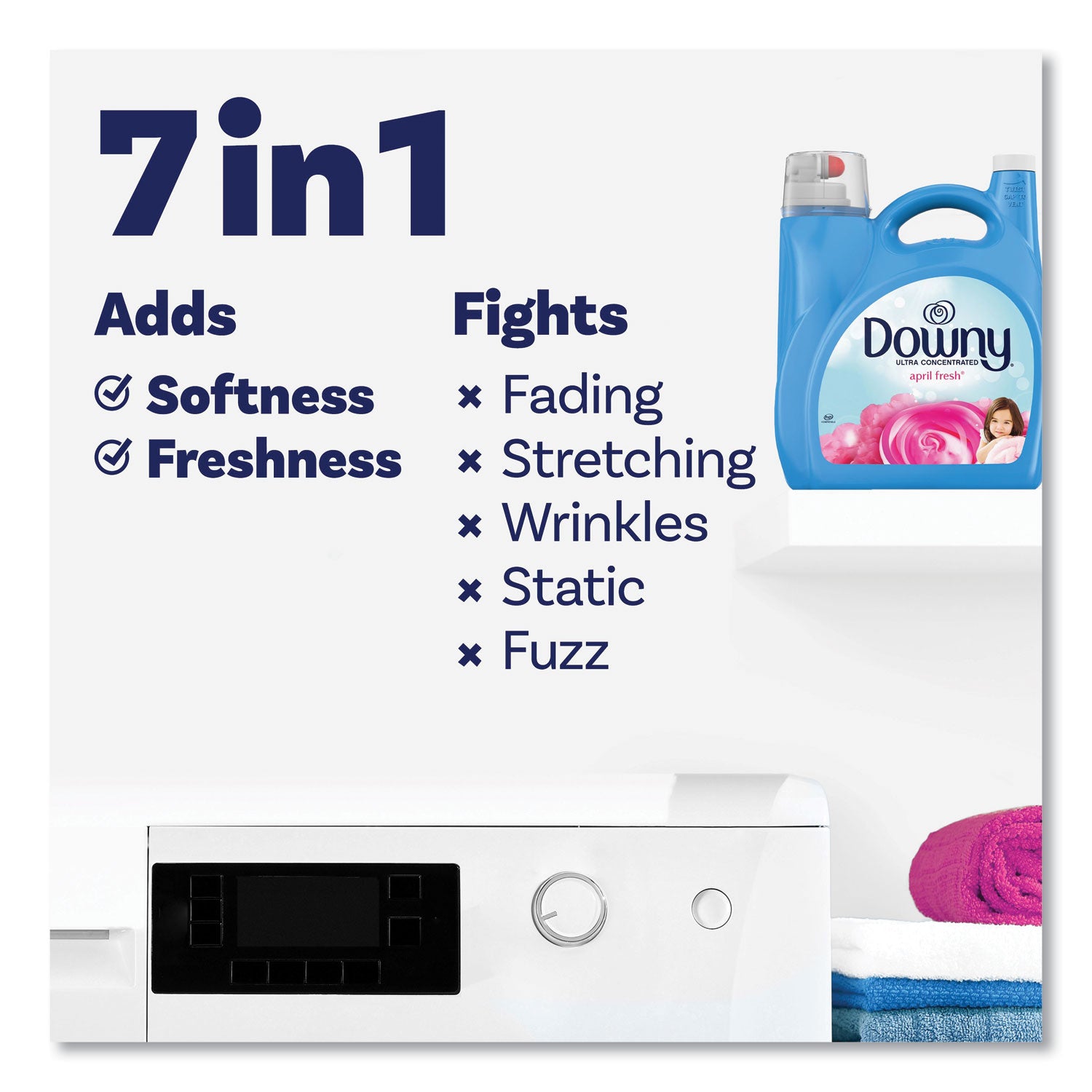 Downy April Fresh Fabric Softener - April Fresh, Floral ScentBottle - 1 Bottle - Pleasant Scent - Blue - 2