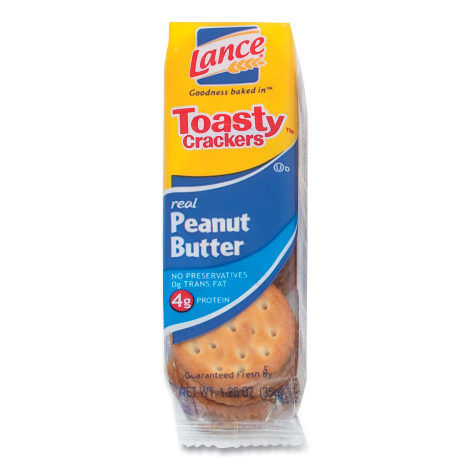 Lance Toasty Peanut Butter Cracker Sandwiches Packs - Individually Wrapped - Peanut Butter - 1 Serving Pack - 24 / Box