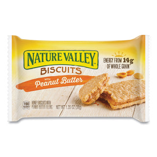 NATURE VALLEY Flavored Biscuits - Peanut Butter, Honey - Box - 1.35 oz - 16 / Box