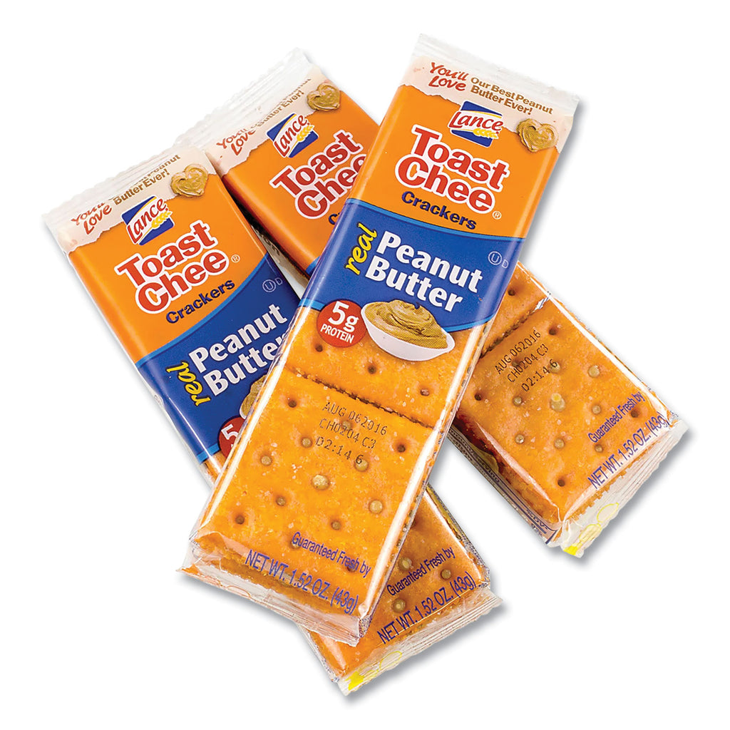 Lance Toast Chee Peanut Butter Cracker Sandwiches - Individually Wrapped - Peanut Butter - 1 Serving Pack - 24 / Box